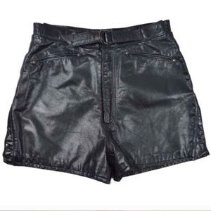 High Rise Leather Biker shorts